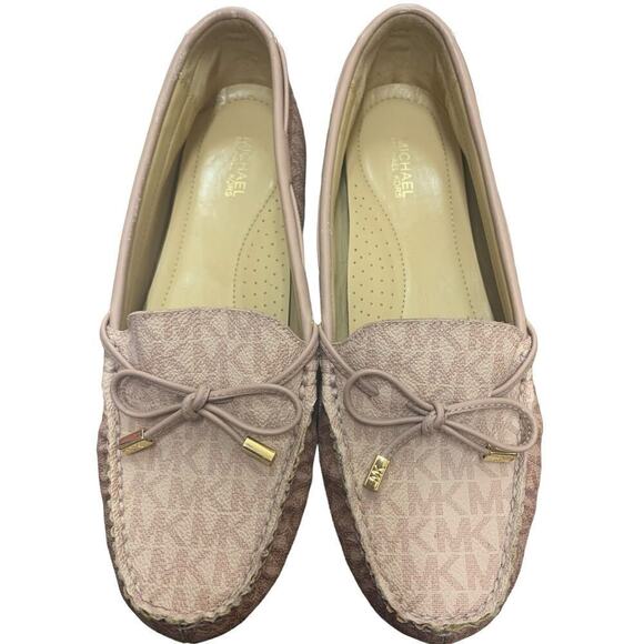 MICHAEL Michael Kors Sutton Leather Moccasin Loafer Flats Pink SZ 8 - Picture 1 of 8